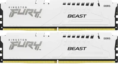Оперативная память  Kingston 32GB 5600MTs DDR5 CL40 DIMM (Kit of 2) FURY Beast White XMP KF556C40BWK2-32